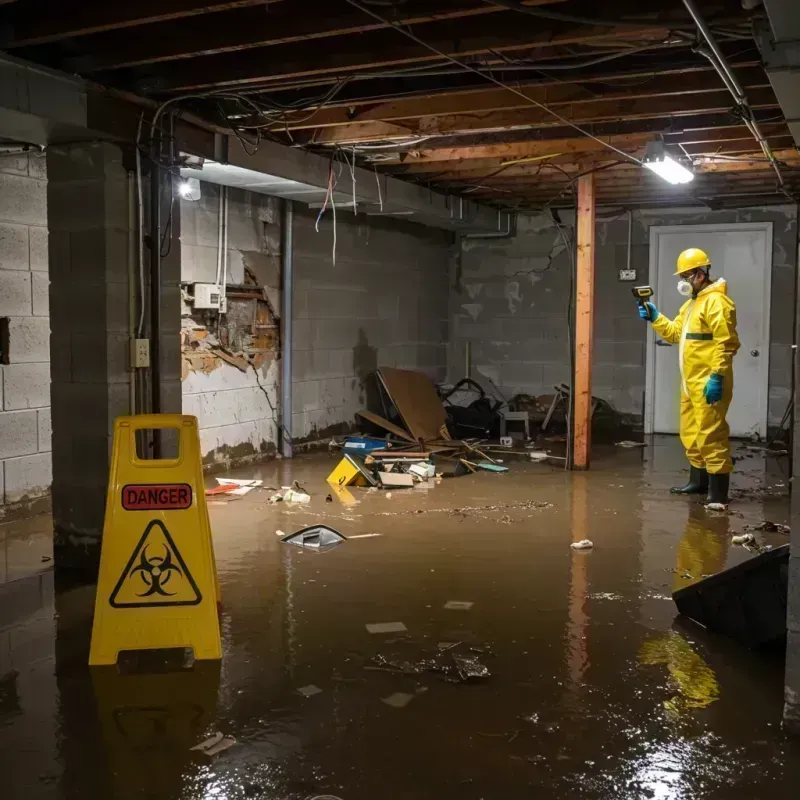 Flooded Basement Electrical Hazard in Hoopeston, IL Property